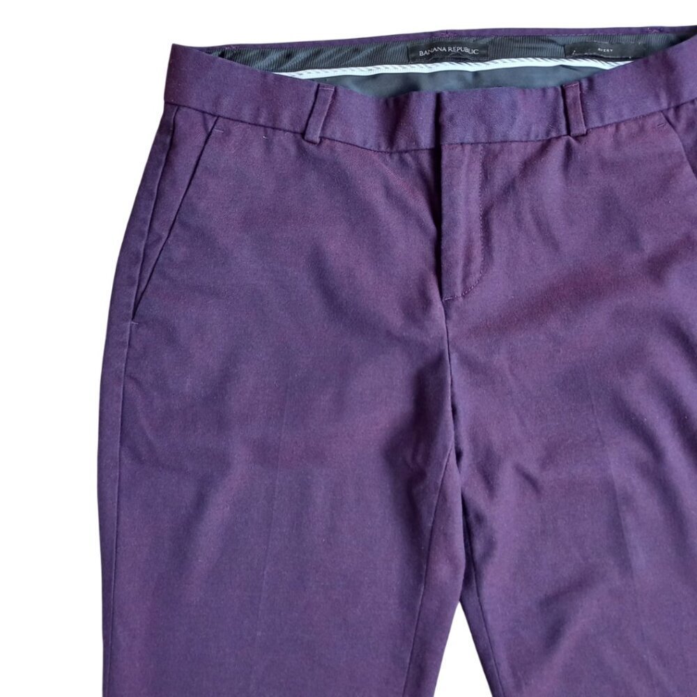 Banana Republic Avery Purple Straight Leg Ankle Dress Pants - Women's Size 8 - Picture 6 of 9